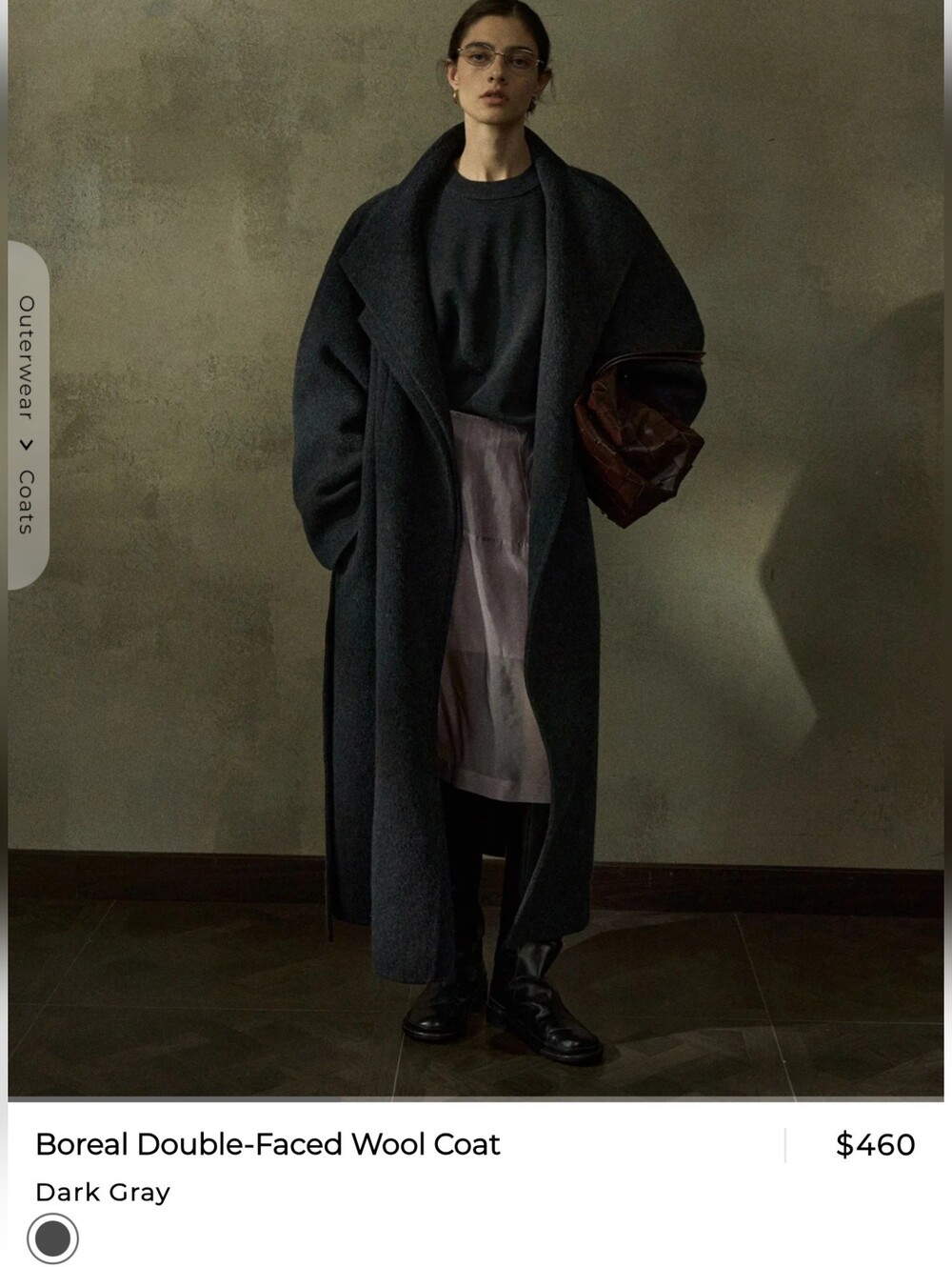 Boreal Double-Faced Wool Coat — Dark Gray